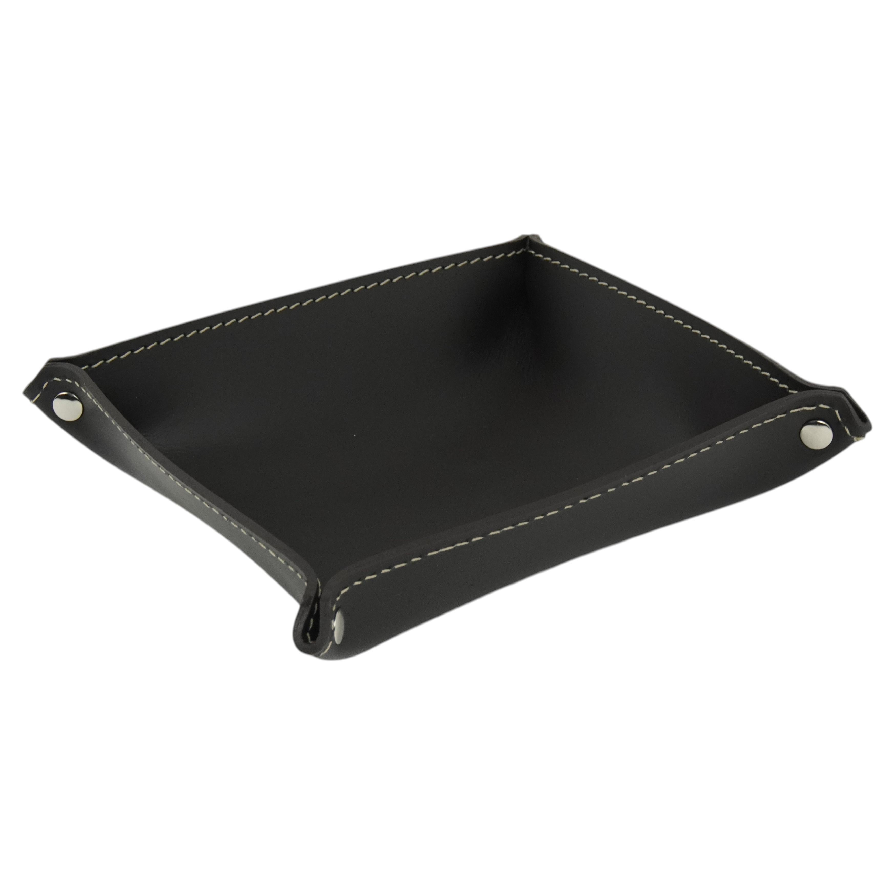 Square Leather Valet Tray by Limac Design - Modern Desk Accessory