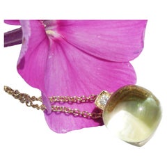 Pendentif carré en quartz citron Brilliante Fashion w. Chaîne parfaite effet flottant