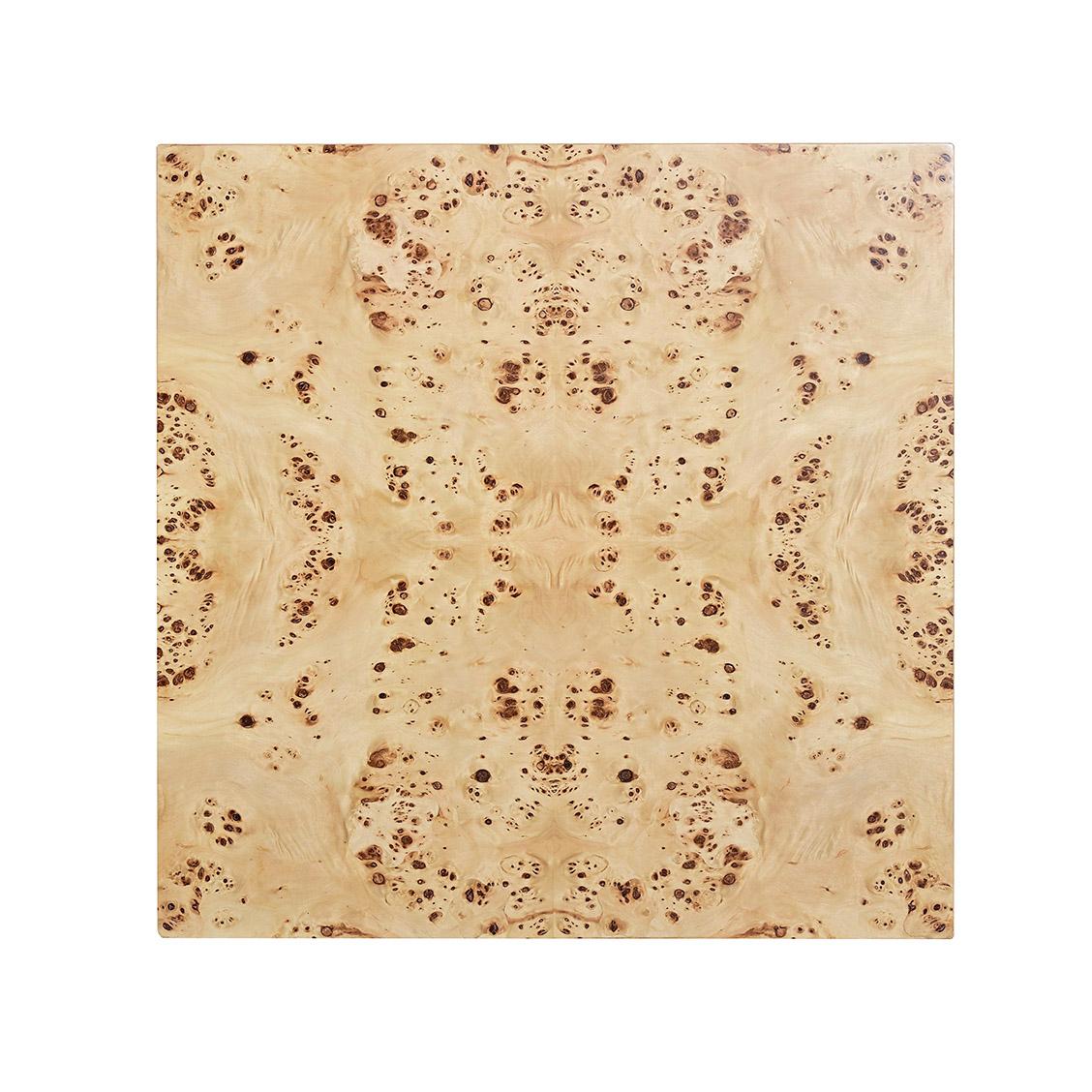 Moderne Table d'appoint carrée en bois de loupe clair en vente