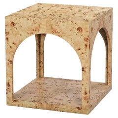 Quadratischer Beistelltisch Light Burl Wood