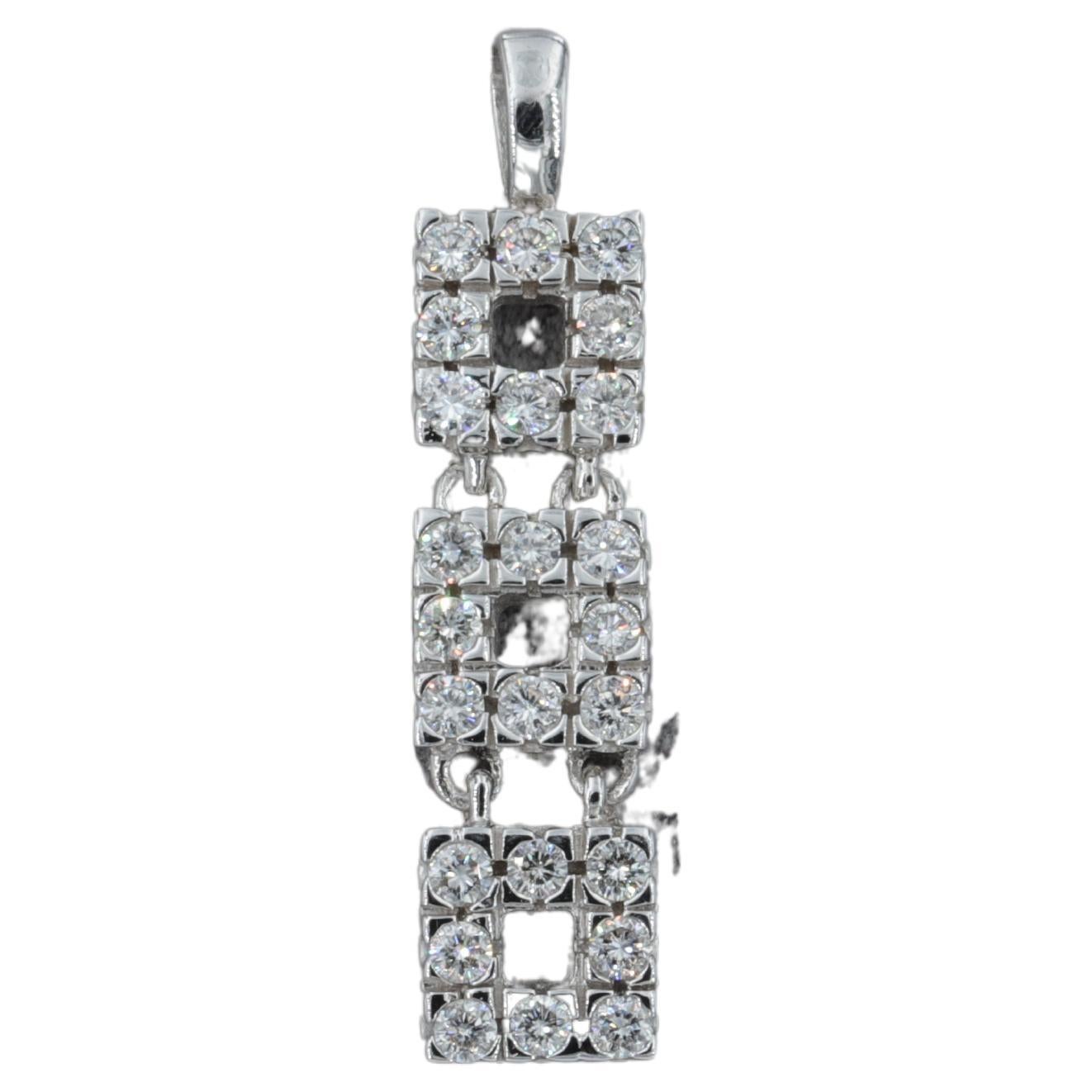 Square Link Diamond Pendant
