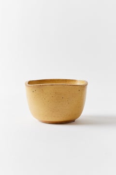 Square Lip Ceramic Bowl in Burnt Yellow