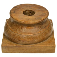 Antique Hand-Crafted Teak Wooden Capital from India, 1780