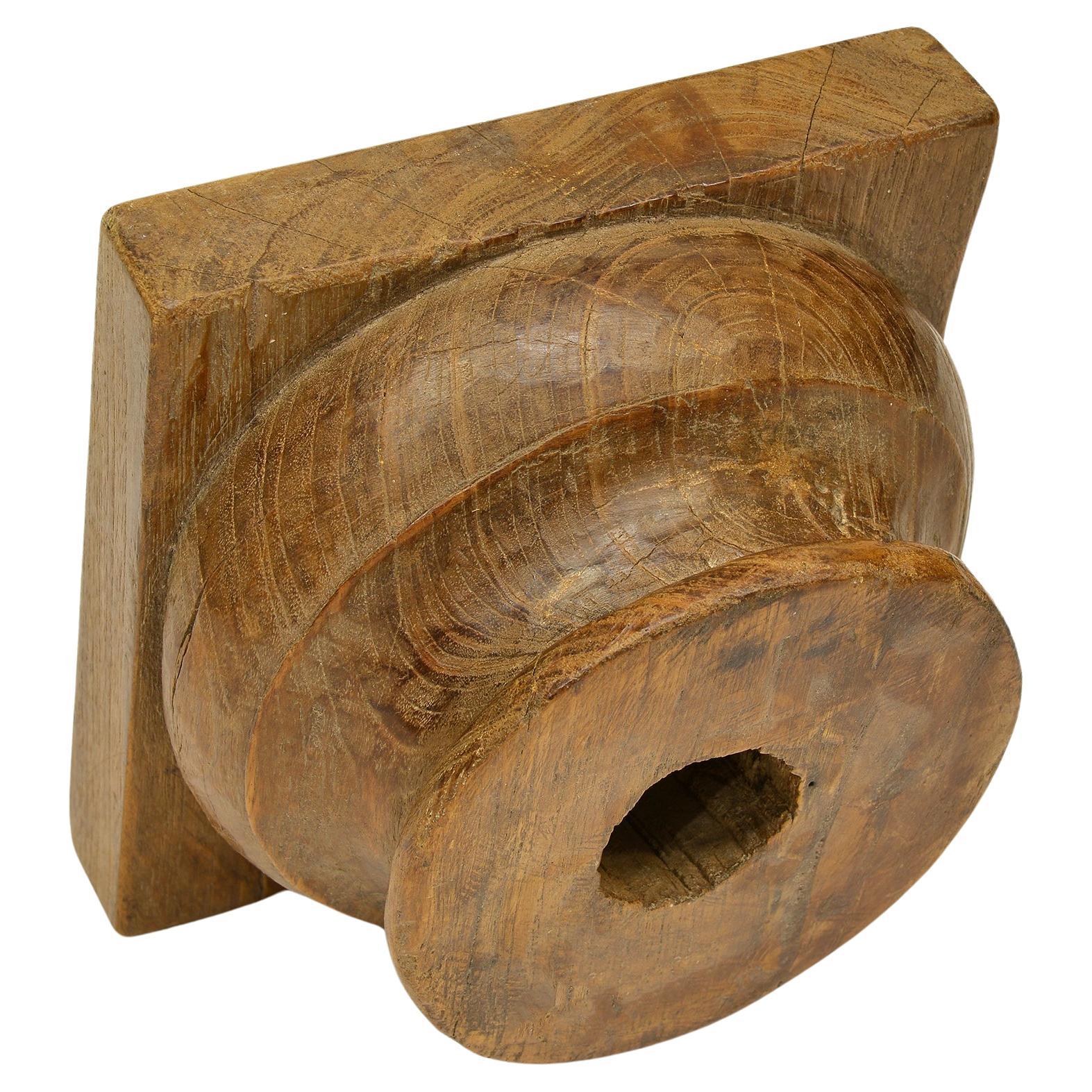 Indian Square Little Wooden Ancient Capital For Sale