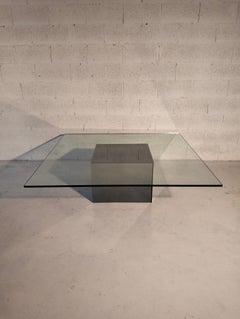 Viereckiger niedriger Tisch Modell Block von Nanda Vigo für Acerbis - Italien 70er Jahre