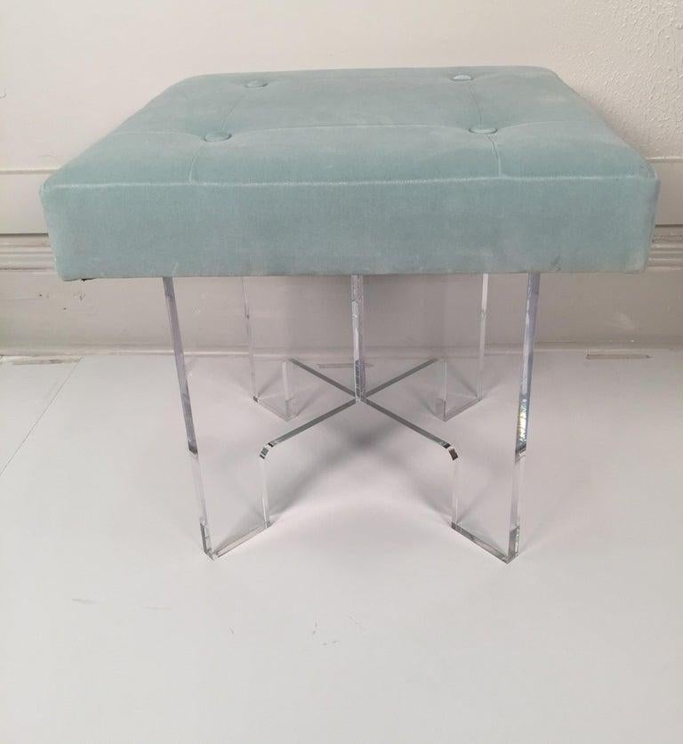 Mid-Century Modern Square Lucite Bench