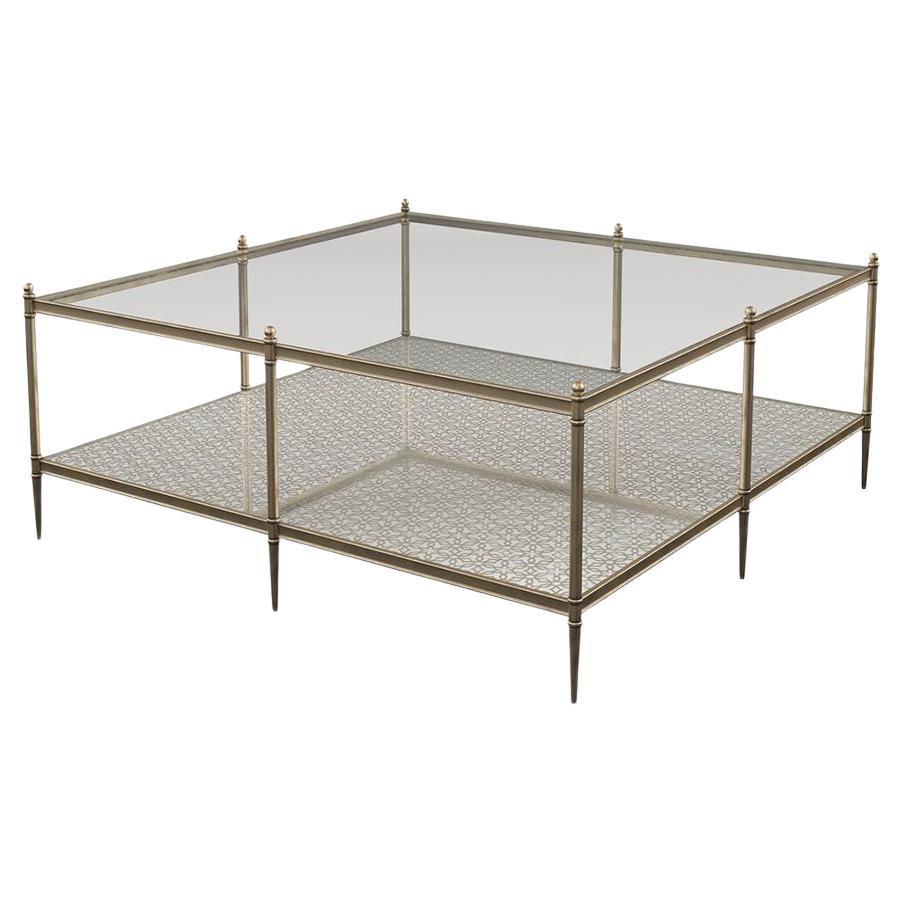 Square Luxury Modern Coffee Table - Gold For Sale