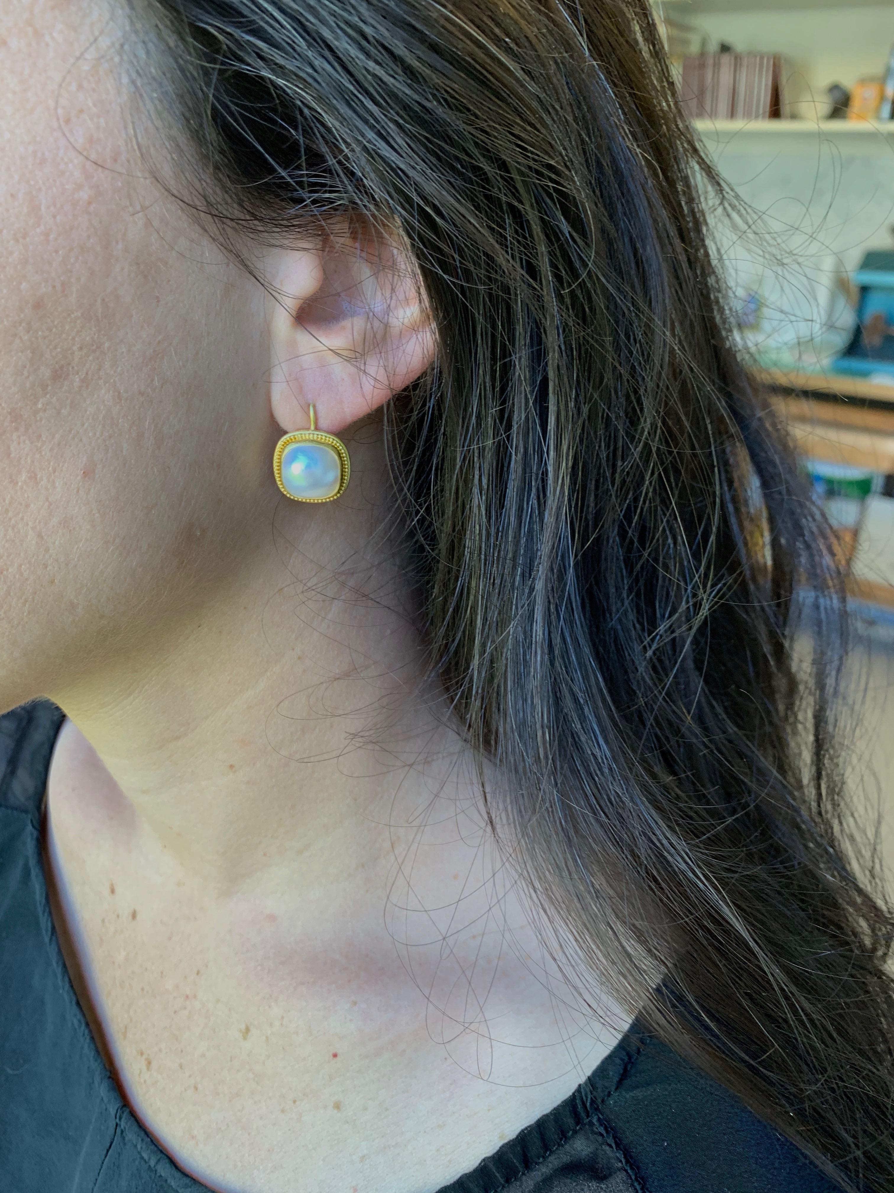 square pearl earrings
