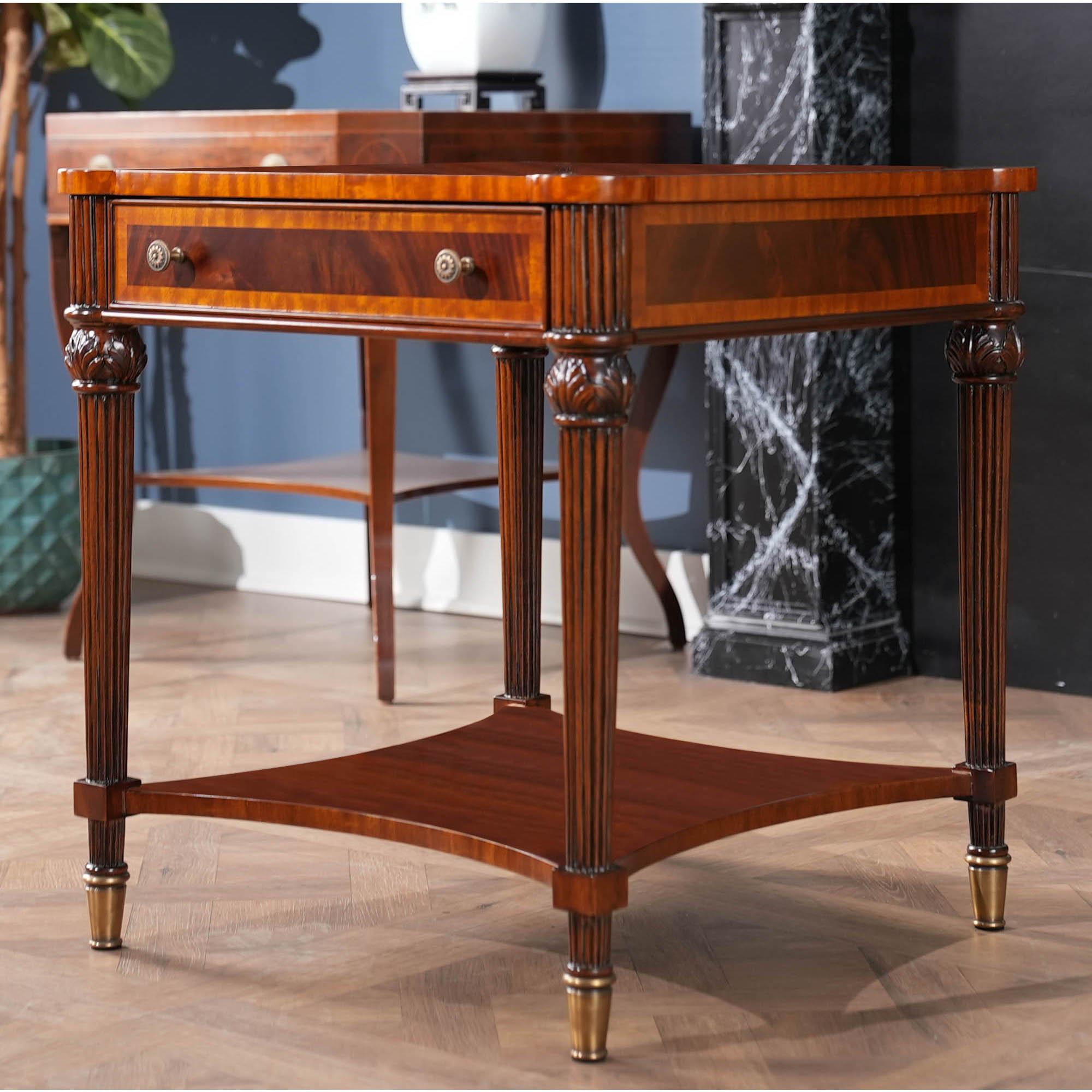 Regency Square Mahogany End Table For Sale