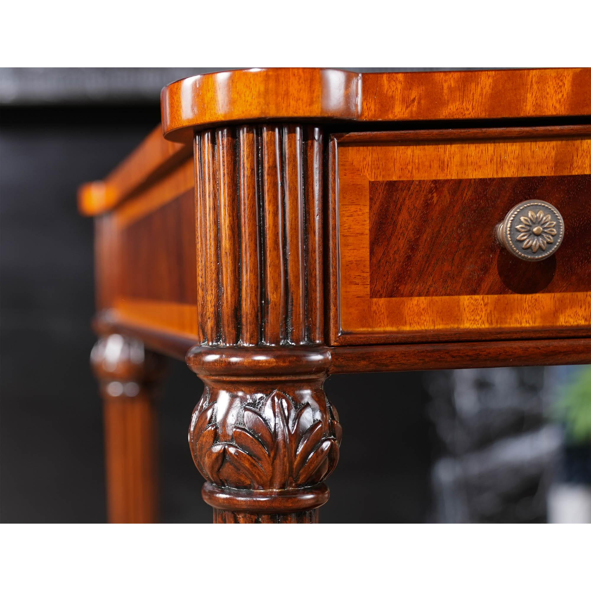 Contemporary Square Mahogany End Table For Sale