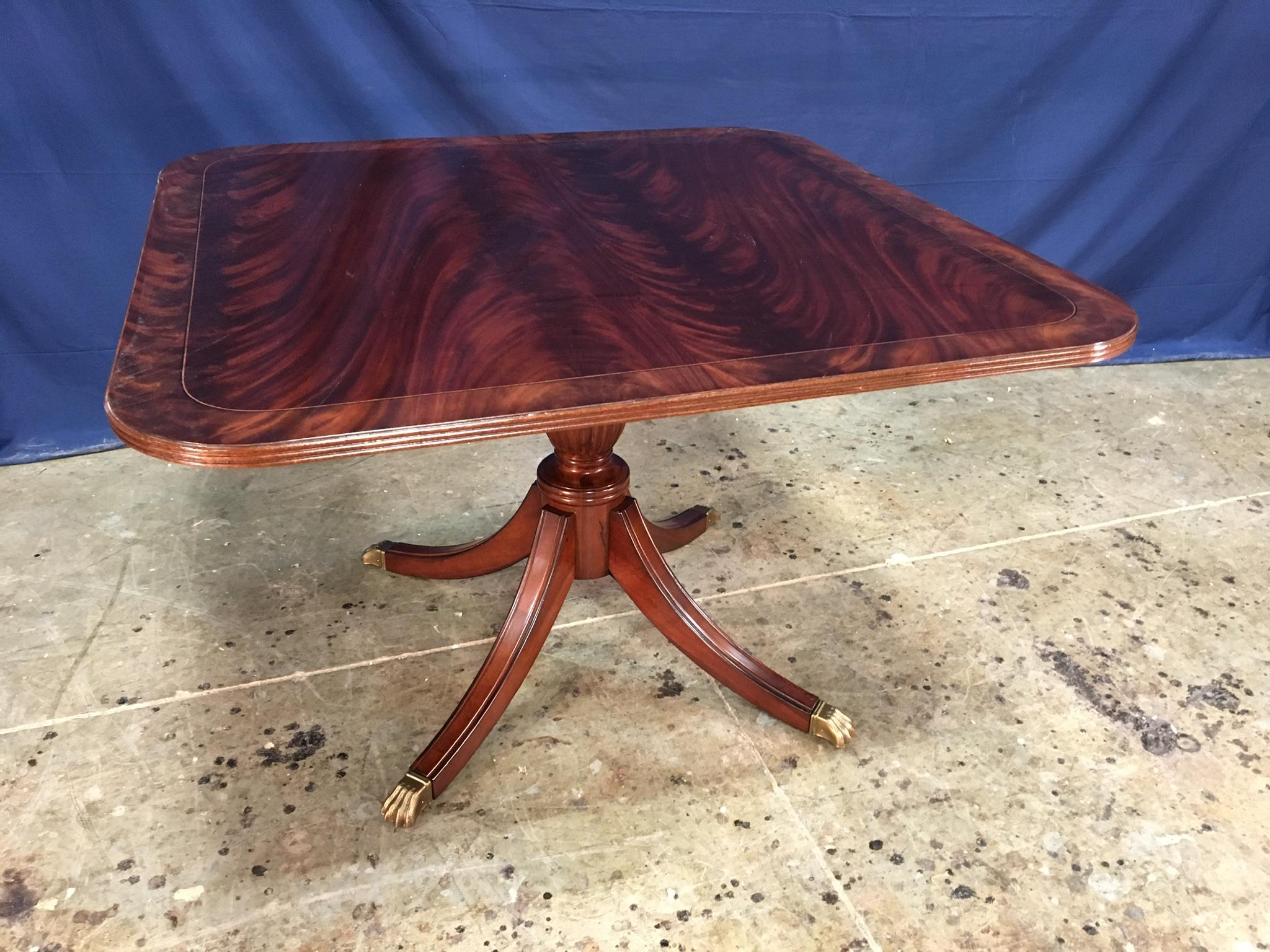 Square Mahogany Georgian Style Accent Foyer Table by Leighton Hall For Sale 2