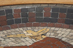 Square Mahogany Side Table with Built in Mosaic Bowl