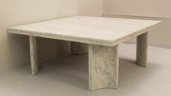 Square Marble Coffee Table with Curved Legs