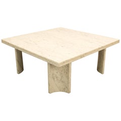 Square Marble Coffee Table with Curved Legs