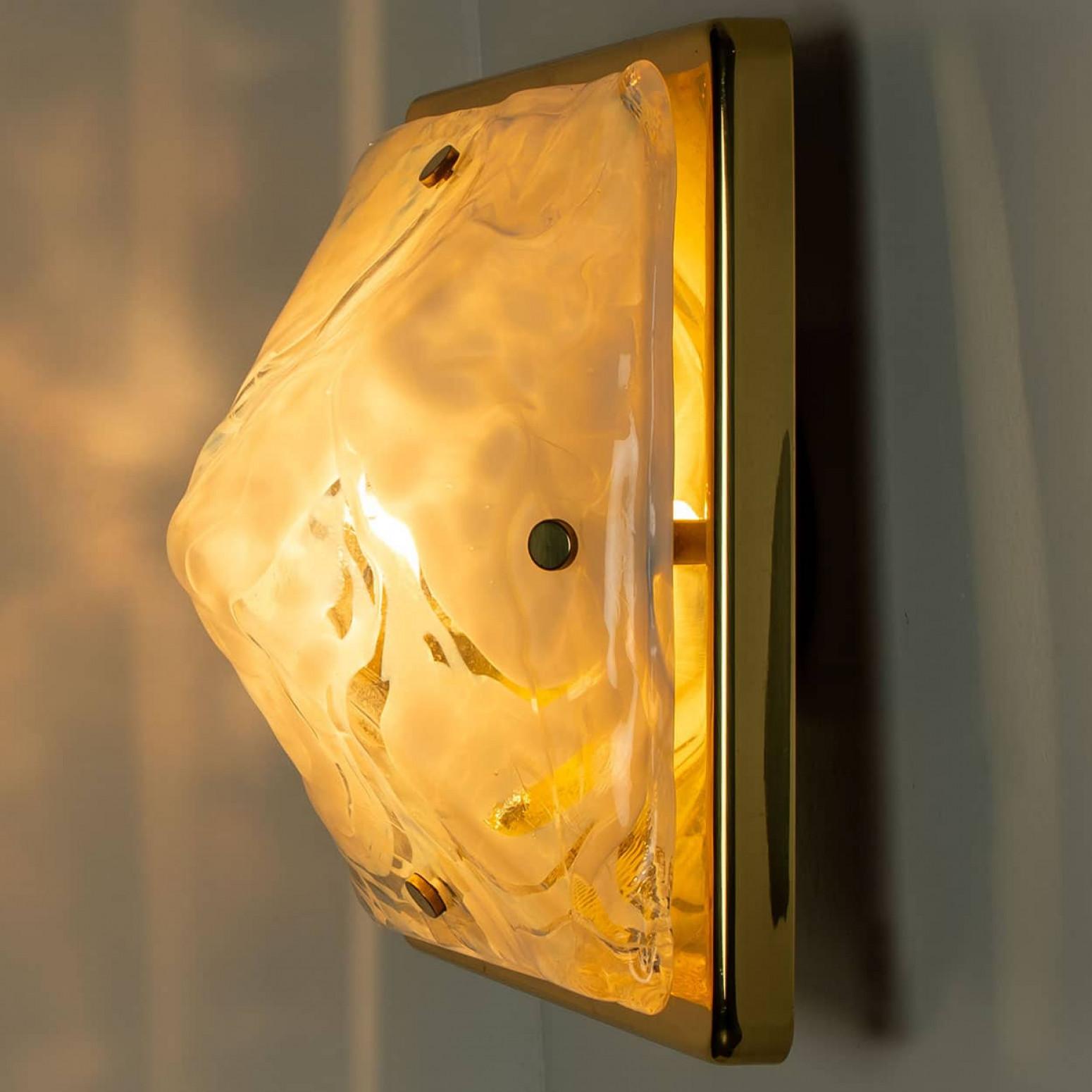 Square Marbled Glass Flush Mount by Hillebrand, 1960 For Sale 2