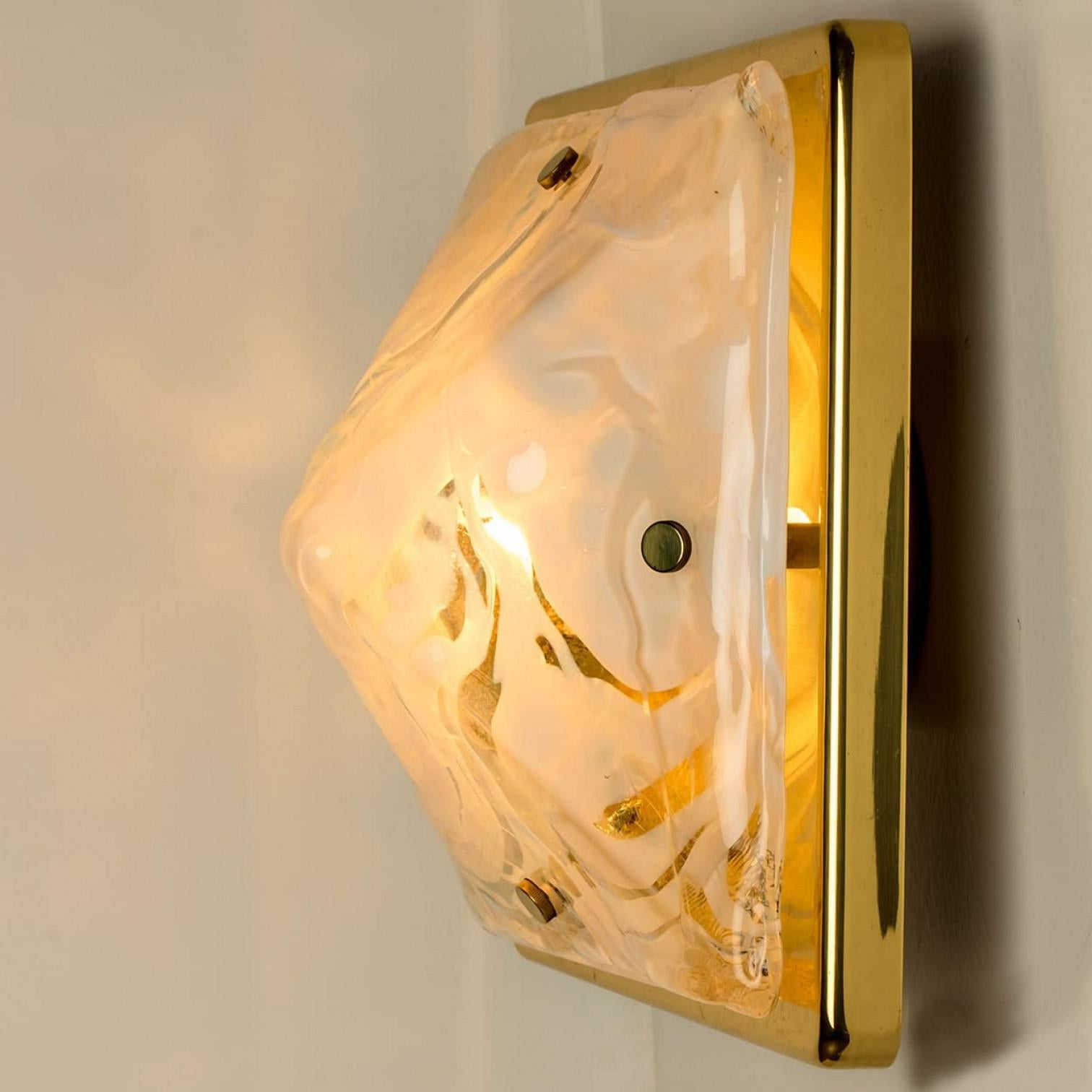 Square Marbled Glass Flush Mount by Hillebrand, 1960 For Sale 4