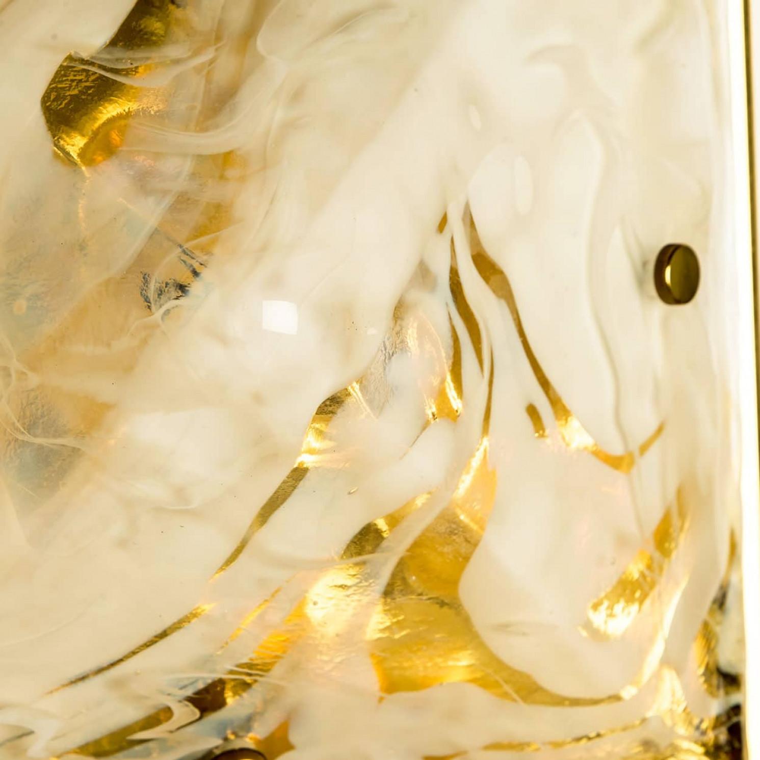 Altro Plafoniera quadrata in vetro marmorizzato di Hillebrand, 1960 in vendita