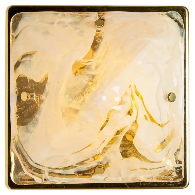 Monture affleurante carrée en verre marbré par Hillebrand, 1960