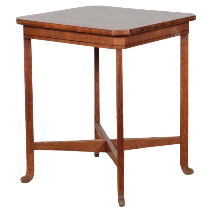 Square marquetry game table, early 20th century For Sale