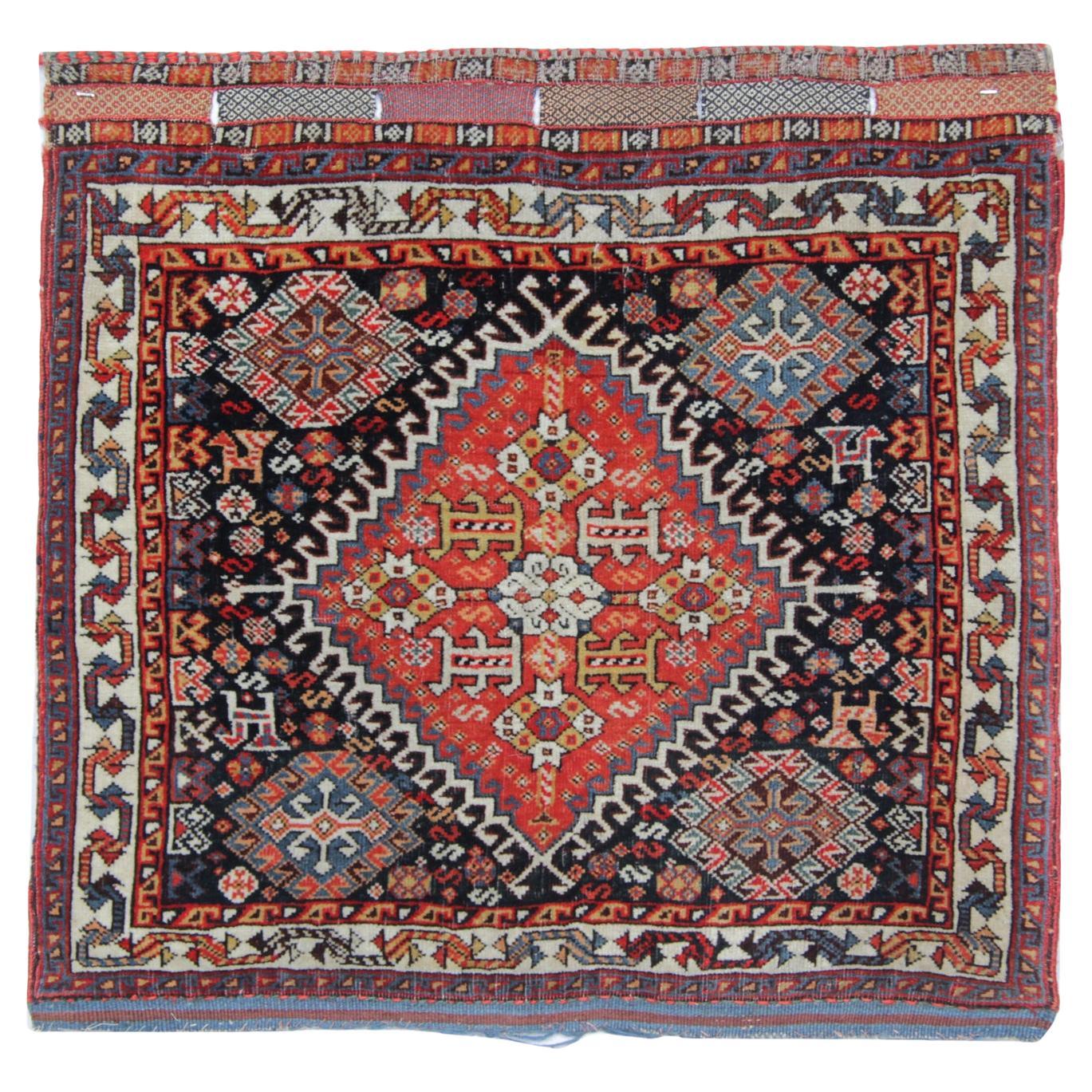 Square Medallion Carpet Handwoven Tribal Oriental Wool Area Rug