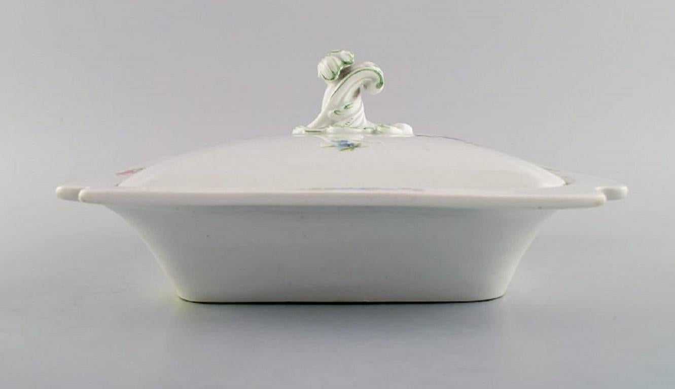 Square Meissen Porcelain Lidded Tureen with Turned Lid Knob, Late 19th C 2
