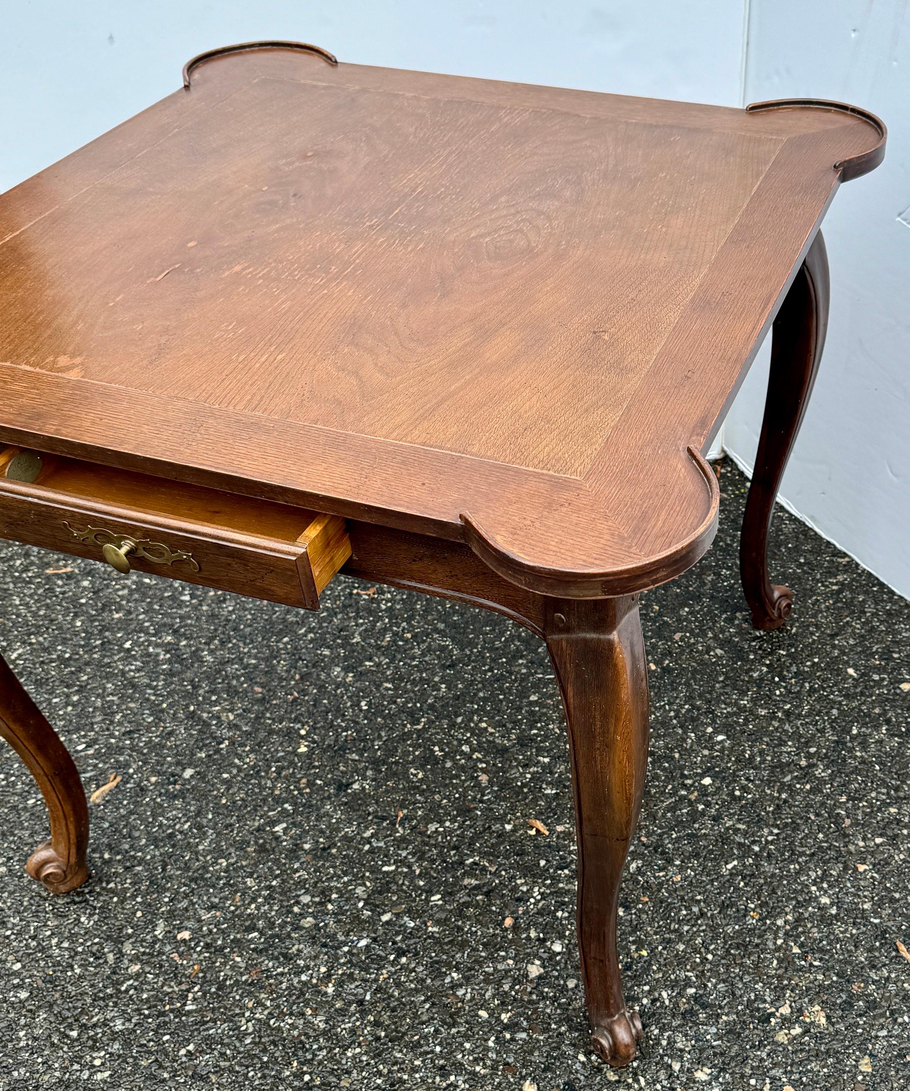 20th Century Square Mid-Century Baker Game or Small Dining Table, 1960’s  For Sale