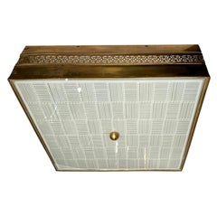 Square Mid Century Flush Mount Light
