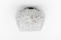 Square Mid-Century Modern 3D Fossil Shell Shape Flush Mount Lamp, 1960s