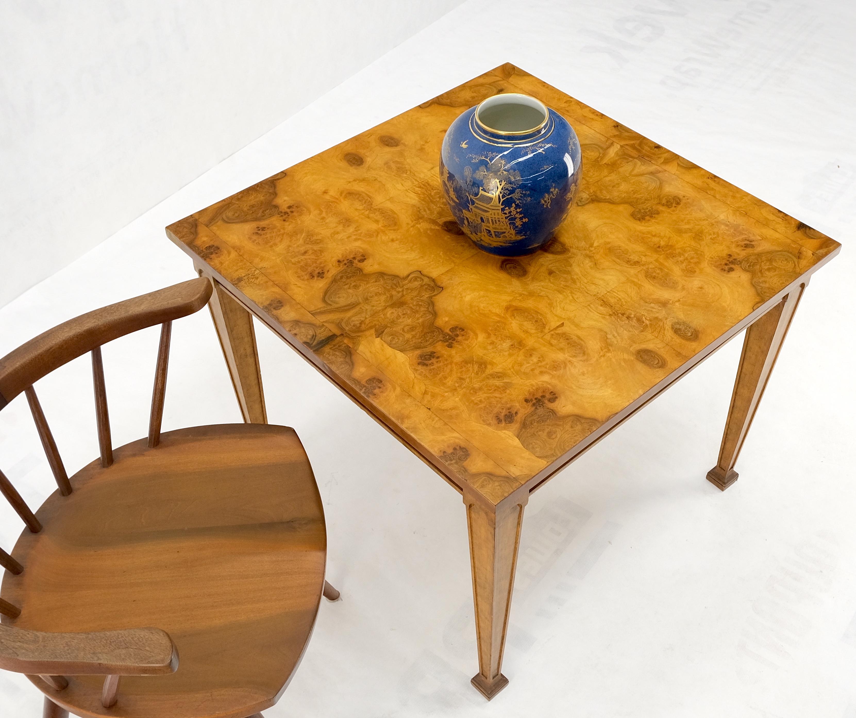 Square Mid-Century Modern Burl Wood Top Side End Table Stand Stunning Pattern 5