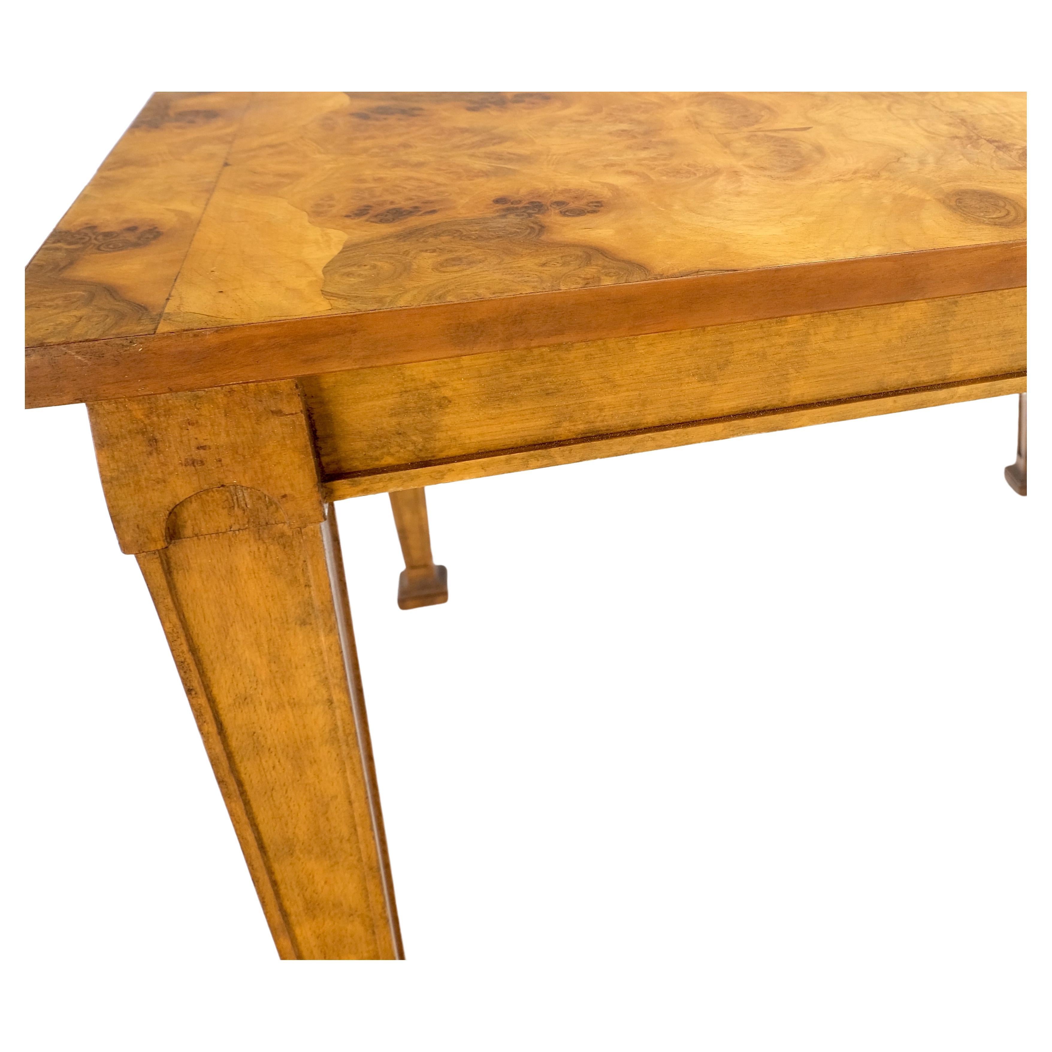 20th Century Square Mid-Century Modern Burl Wood Top Side End Table Stand Stunning Pattern