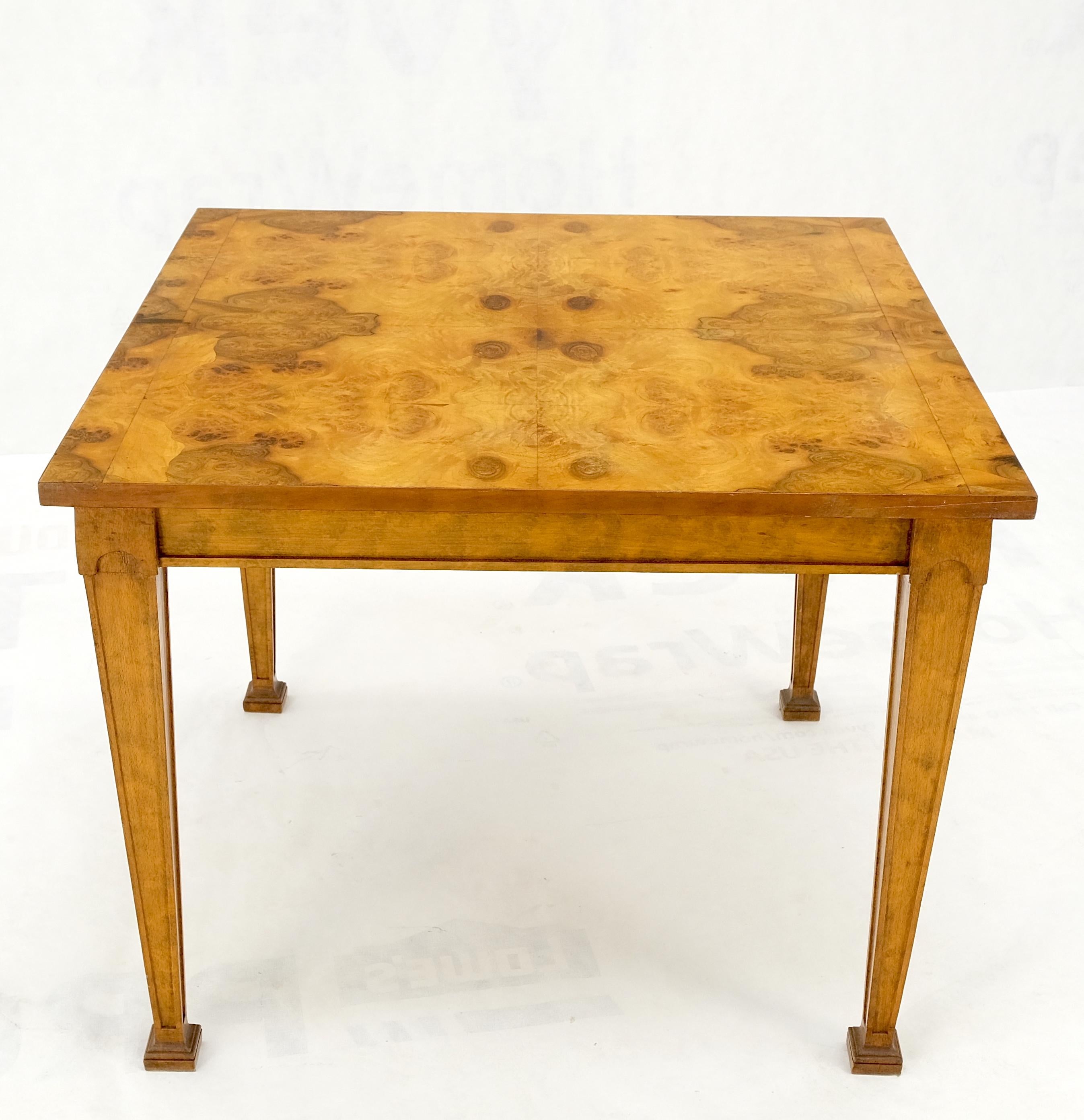 Square Mid-Century Modern Burl Wood Top Side End Table Stand Stunning Pattern 2