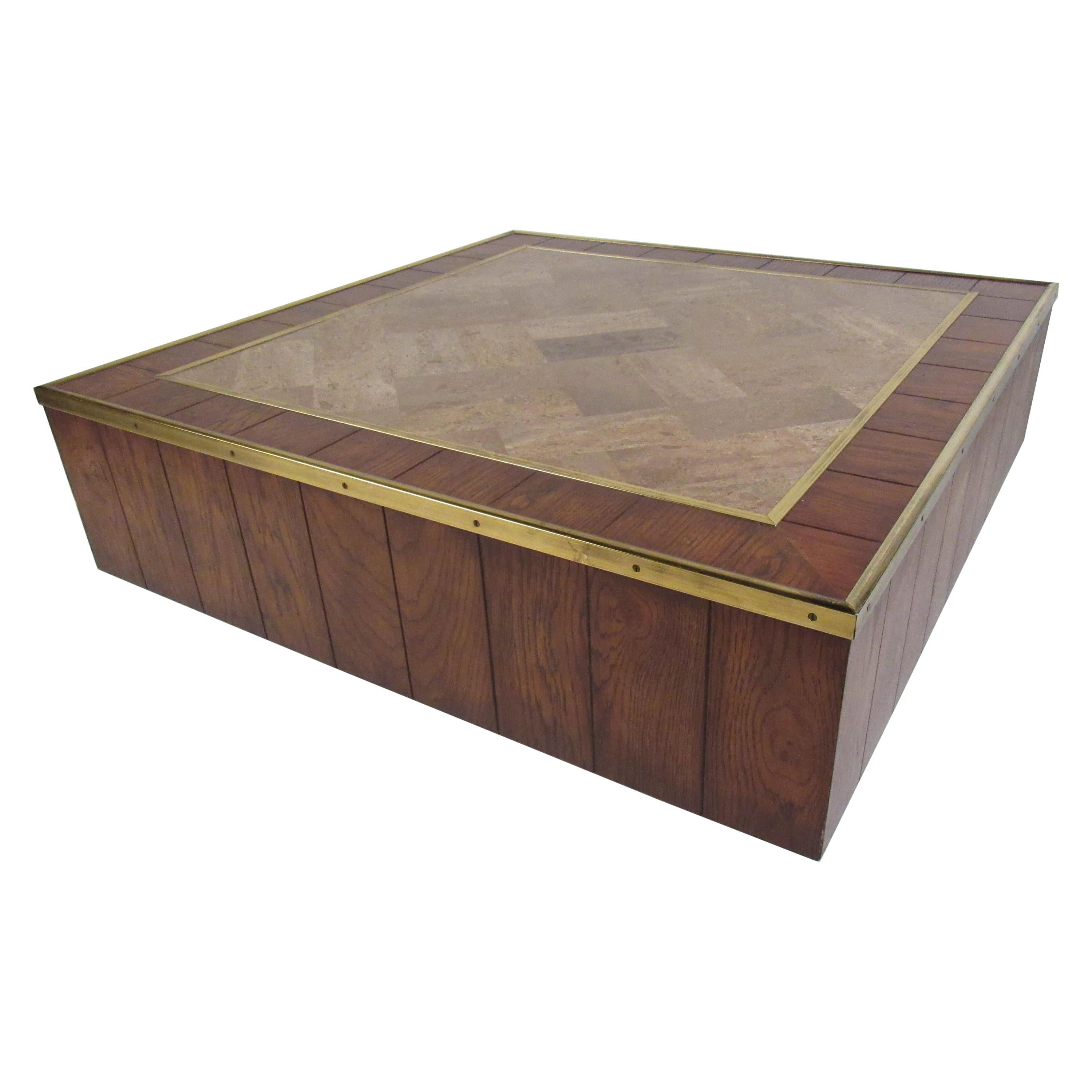 Square Mid-Century Modern Coffee Table For Sale