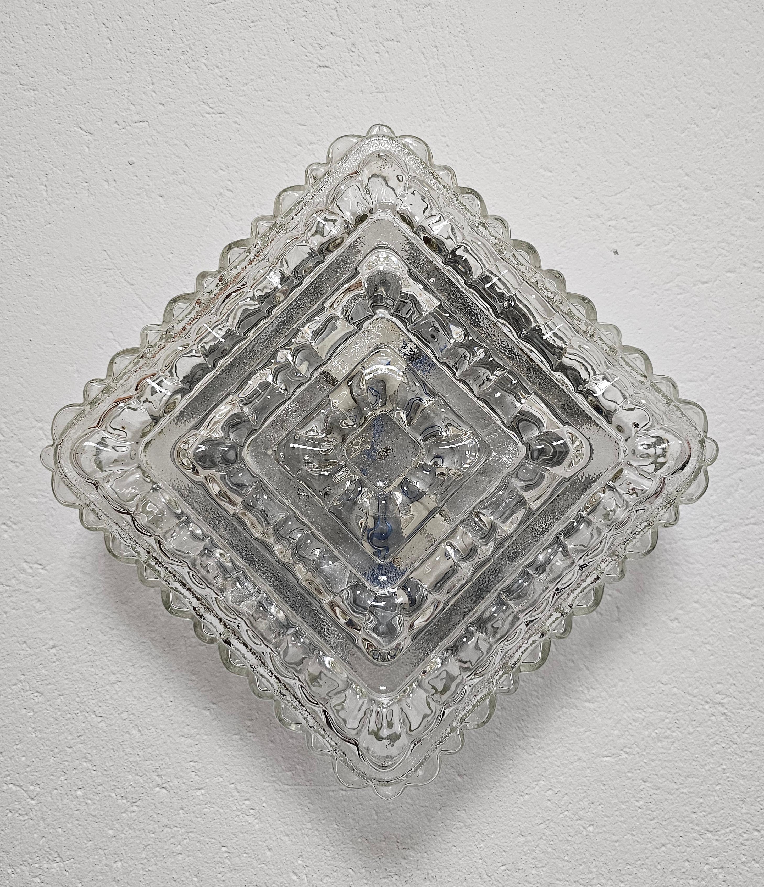 Square Mid Century Modern Flush Mount, Germany 1960s For Sale 1