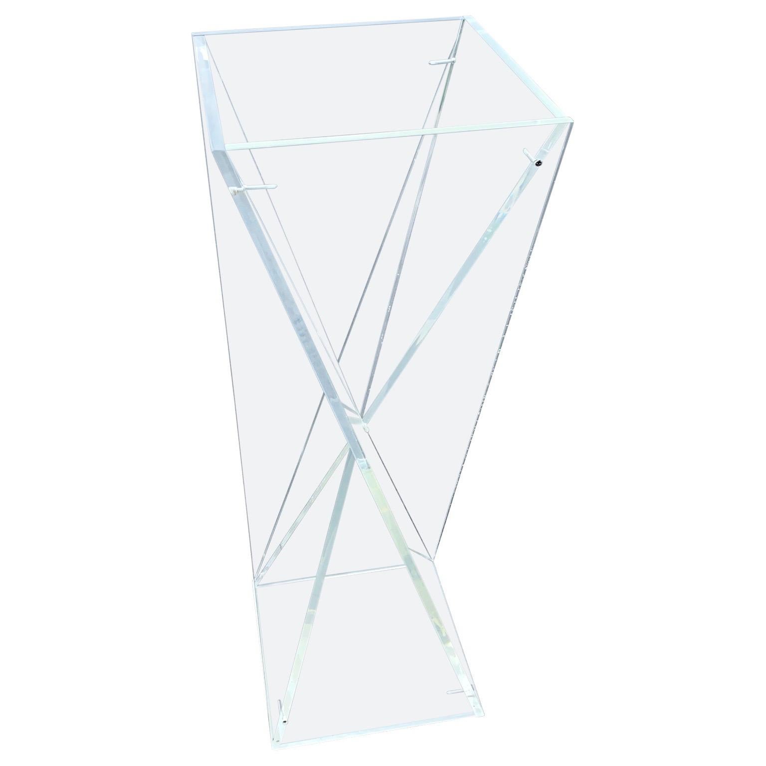 Quadratischer Lucite-Sockeltisch, Mid-Century Modern (Glas) im Angebot
