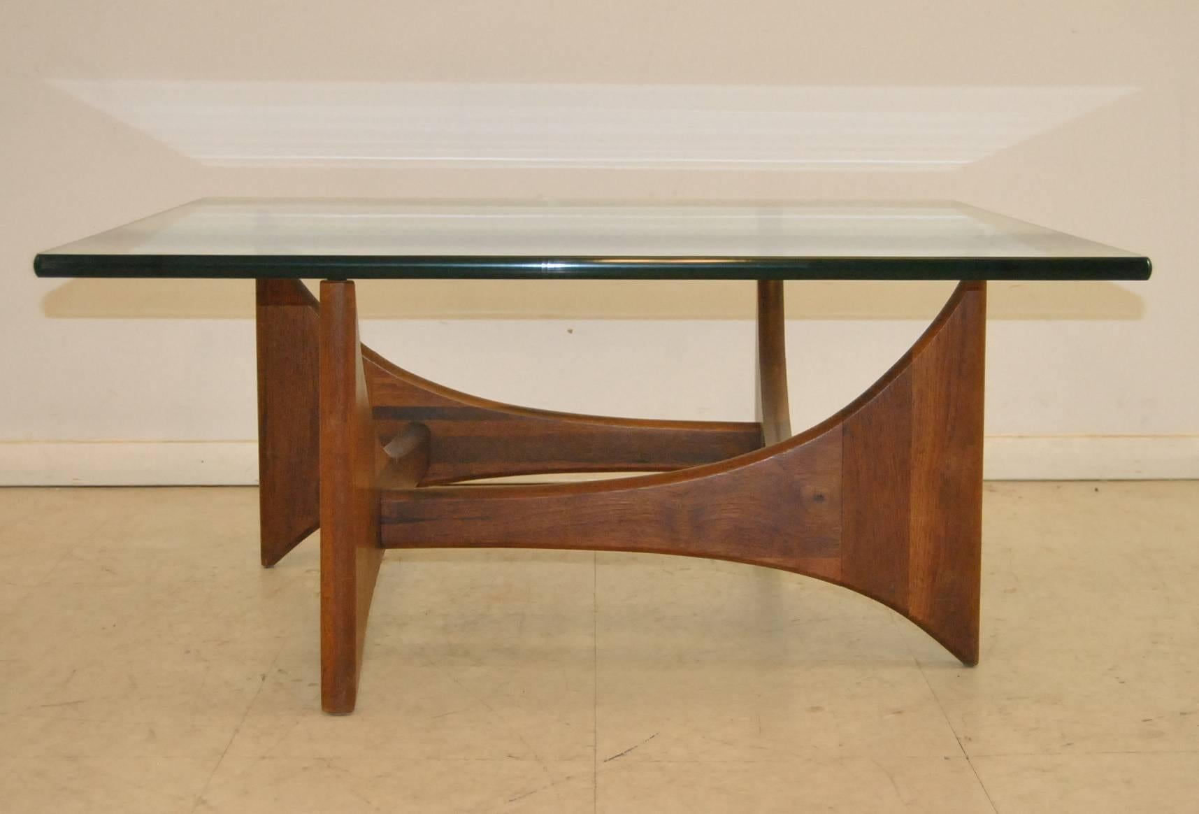 mid century modern glass coffee table