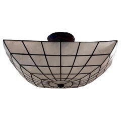 Square Midcentury Capiz Light Fixture