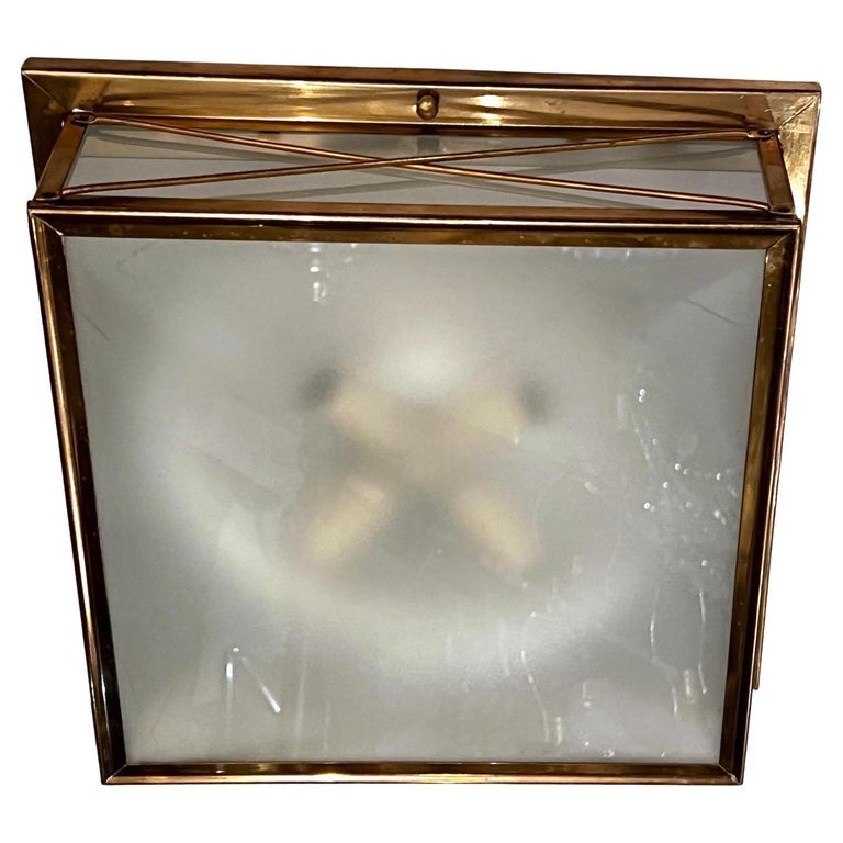 Square Midcentury Flush Mounted Light Fixture For Sale at 1stDibs