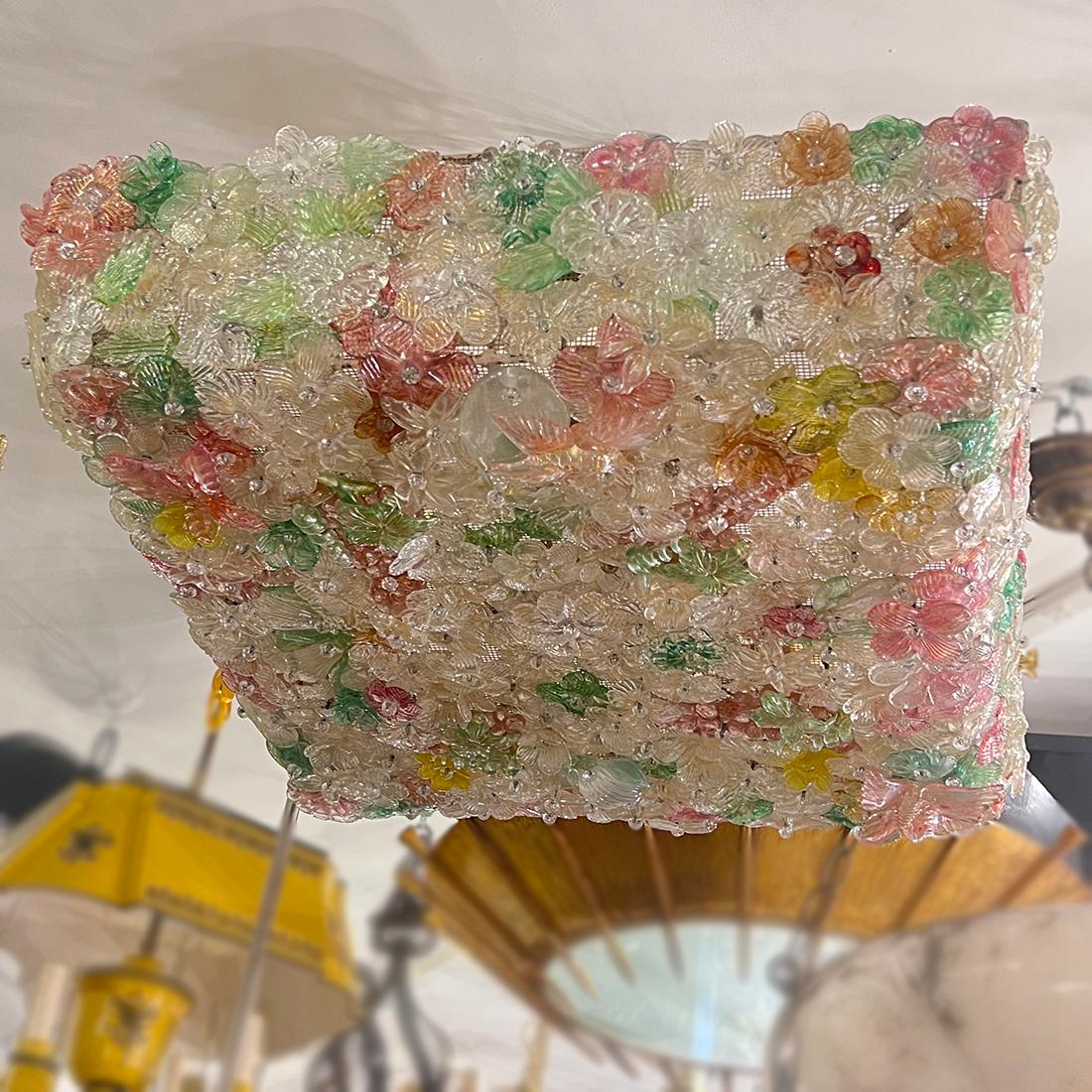 Lámpara cuadrada Millefiori Cristal de Murano en venta