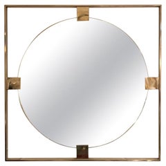 Quadratischer Spiegel aus Chrom, um 1980
