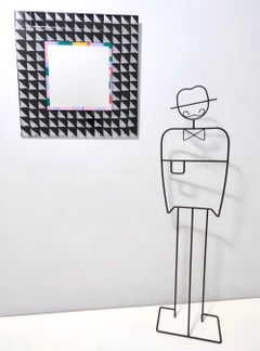 Espejo cuadrado Modelo "Optical" Diseñado por Alessandro Mendini para Glas, Italia