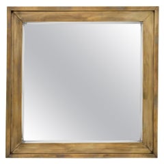 Specchio quadrato, finitura in ottone vintage.