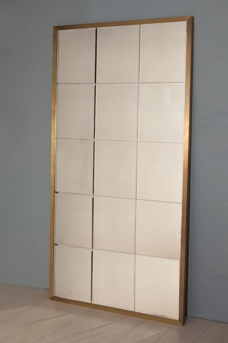 Miroir carré avec cadre en laiton Meulage  100 X 200 cm en vente 1