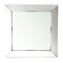 Square Mirror with Chromed Metal Frame, 1970s