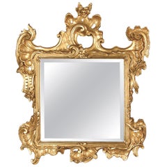 Square Mirror with Gold Leaf