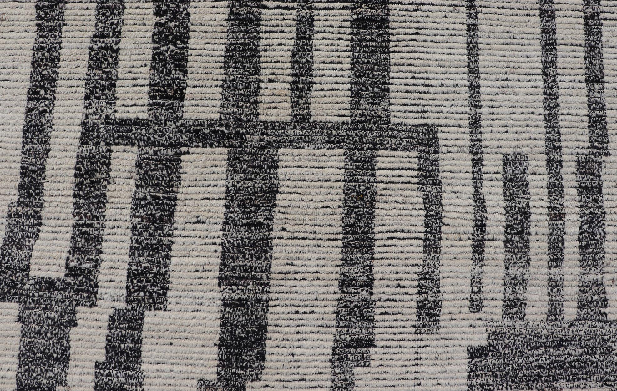 Square Modern Moroccan Tribal Rug with Geometric Patterns   13'4 x 14'4 For Sale 6
