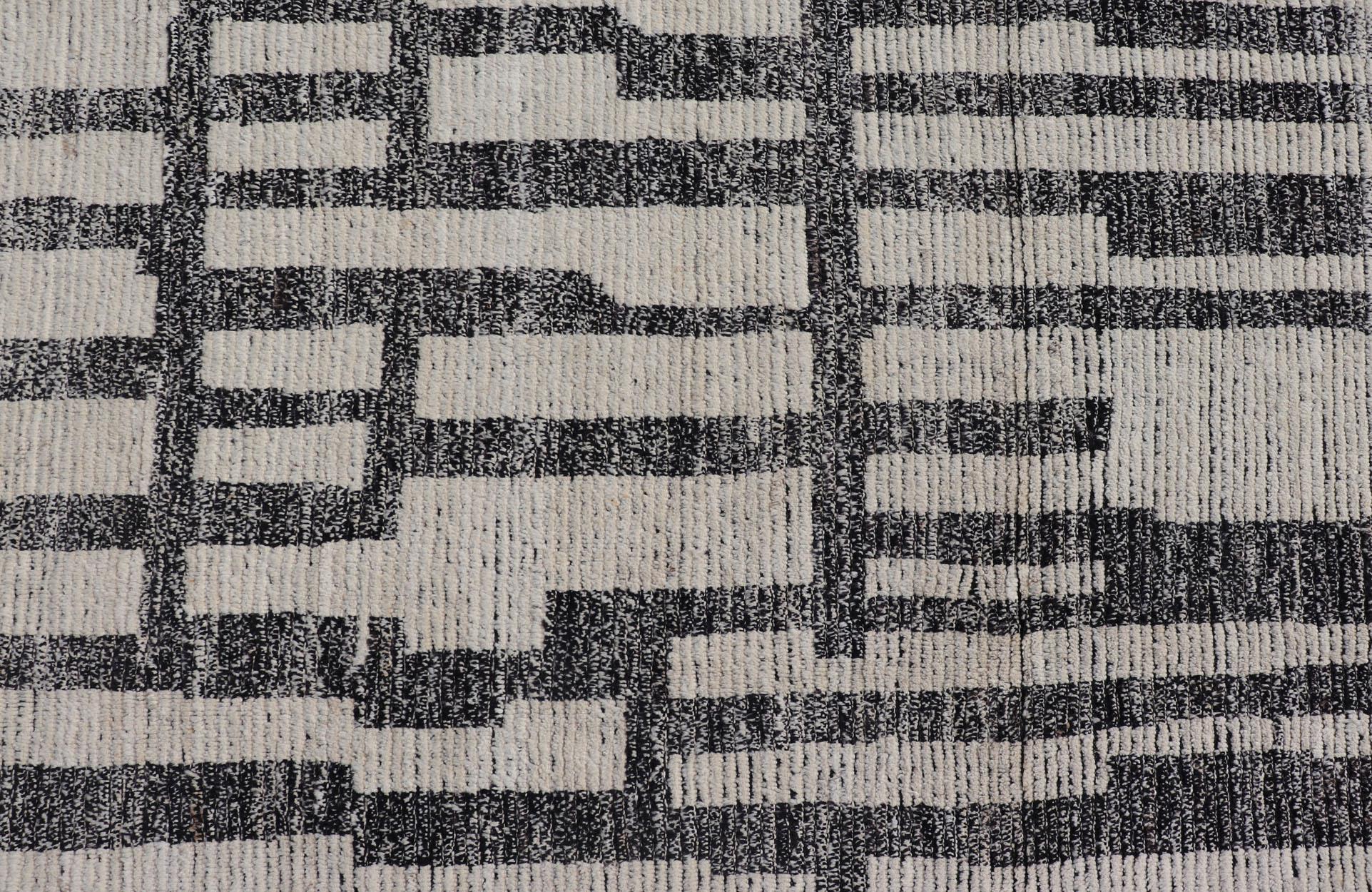 Afghan Square Modern Moroccan Tribal Rug with Geometric Patterns   13'4 x 14'4 For Sale