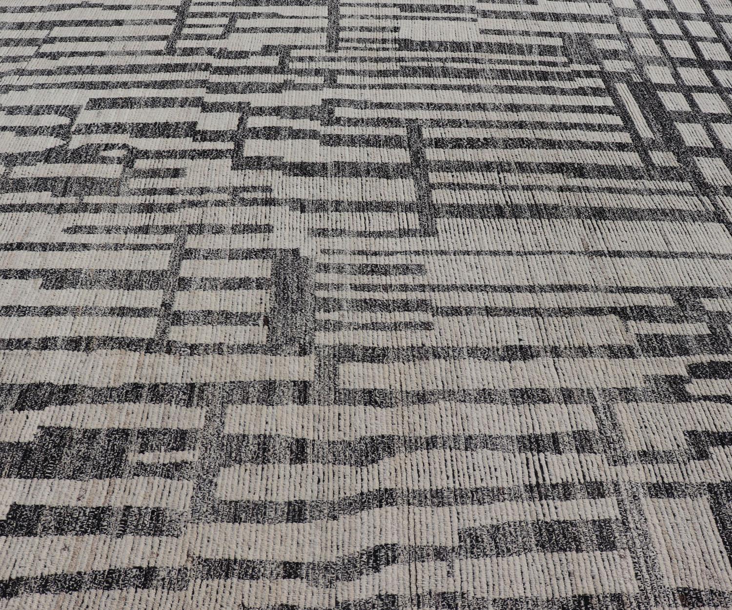 Contemporary Square Modern Moroccan Tribal Rug with Geometric Patterns   13'4 x 14'4 For Sale