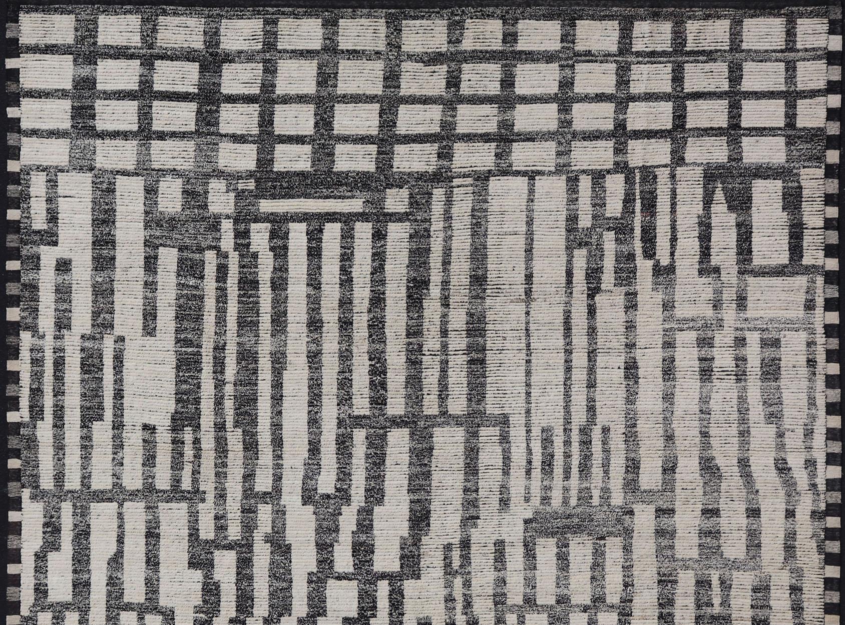 Square Modern Moroccan Tribal Rug with Geometric Patterns   13'4 x 14'4 For Sale 1