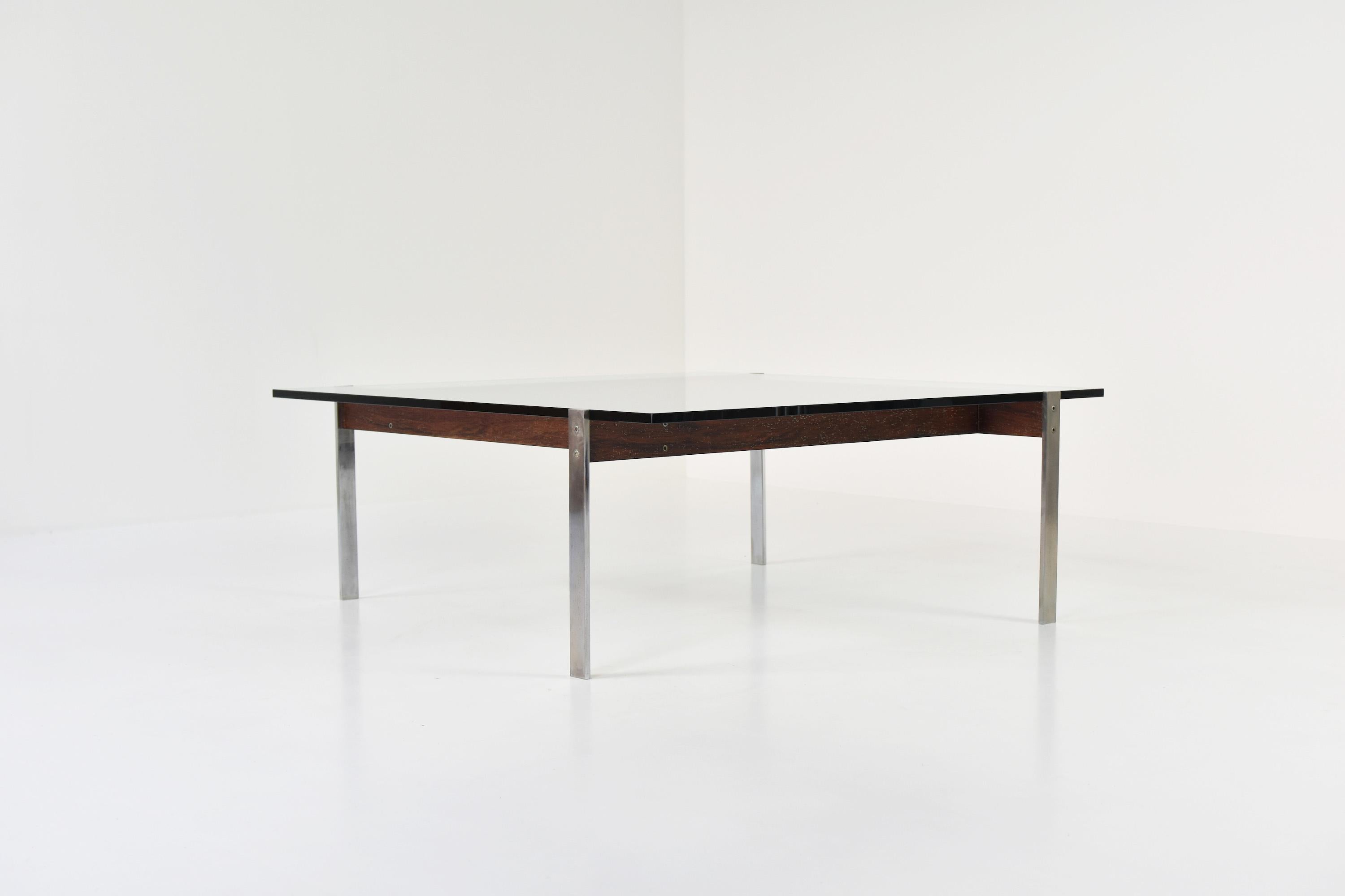 European Square Modernist Coffee Table from the 1950s