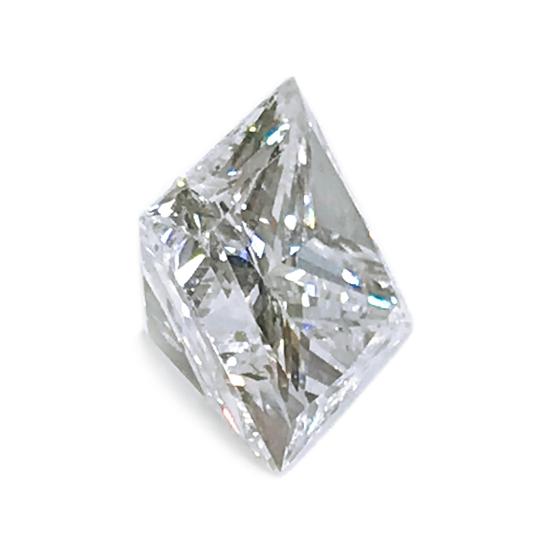 Contemporary White Gold Solitaire Square Diamond Ring, 2.13 Carat
